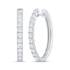 Thumbnail Image 1 of Adore Heirloom Certified Diamond Oval Hoop Earrings 1 ct tw 18K White Gold