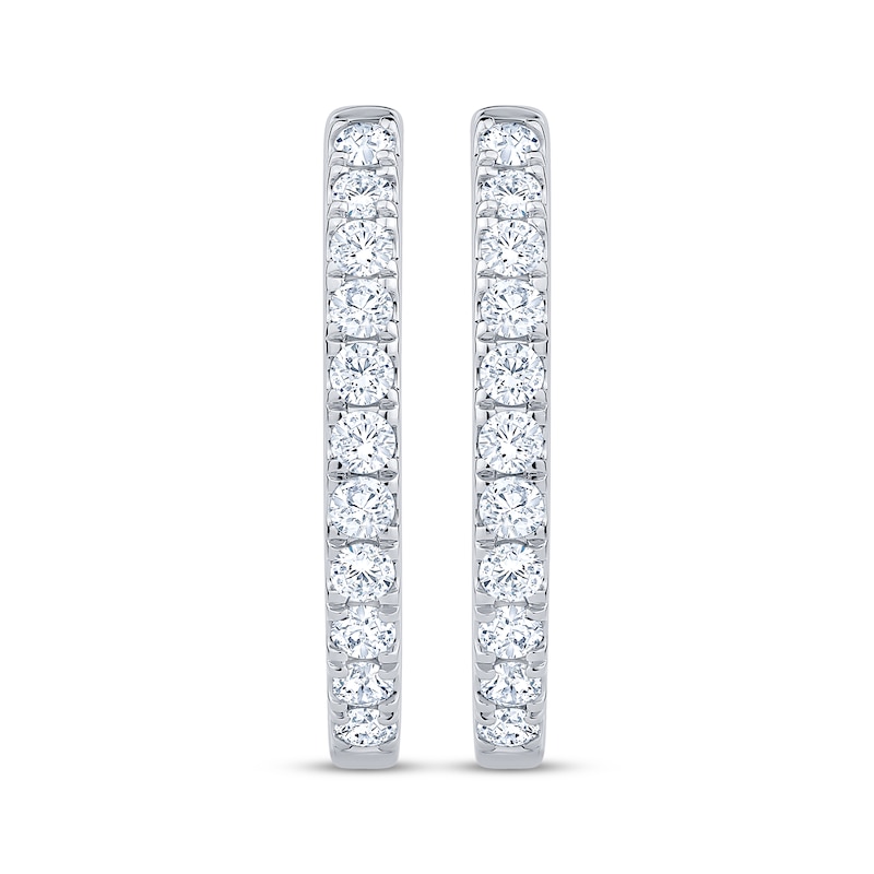 Main Image 2 of Adore Heirloom Certified Diamond Oval Hoop Earrings 1 ct tw 18K White Gold