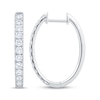 Thumbnail Image 3 of Adore Heirloom Certified Diamond Oval Hoop Earrings 1 ct tw 18K White Gold