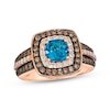 Thumbnail Image 1 of Le Vian Cushion-Cut Blue Topaz Ring 7/8 ct tw Diamonds 14K Strawberry Gold