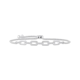 Diamond Link Bolo Bracelet 1/5 ct tw Sterling Silver 9.25"