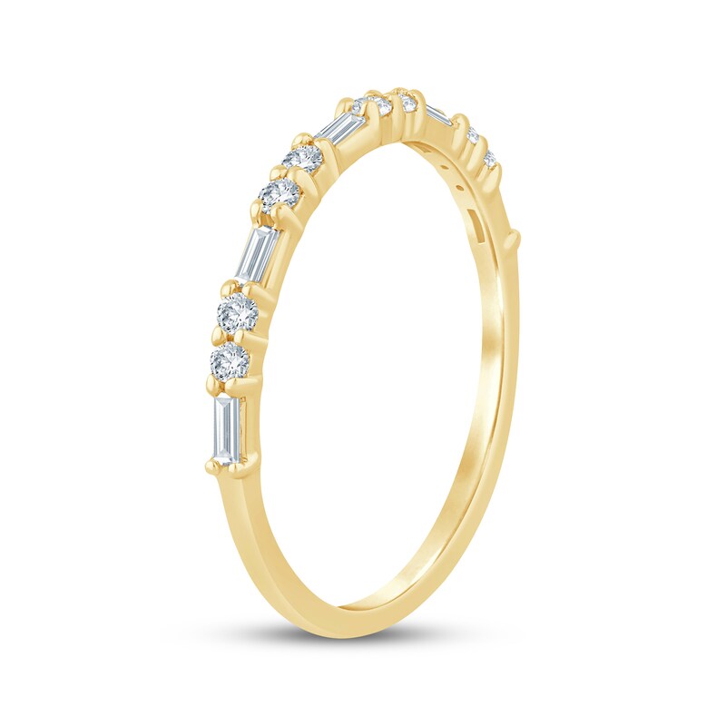 Main Image 2 of Adore Lab-Grown Diamonds Round & Baguette-Cut Anniversary Ring 1/3 ct tw 10K Yellow Gold