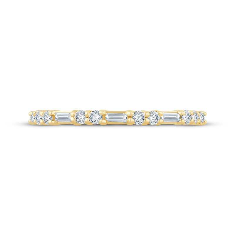 Main Image 3 of Adore Lab-Grown Diamonds Round & Baguette-Cut Anniversary Ring 1/3 ct tw 10K Yellow Gold