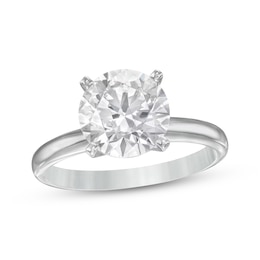 Lab-Grown Diamonds Round-Cut Solitaire Engagement Ring 3 ct tw 14K White Gold (F/SI2)