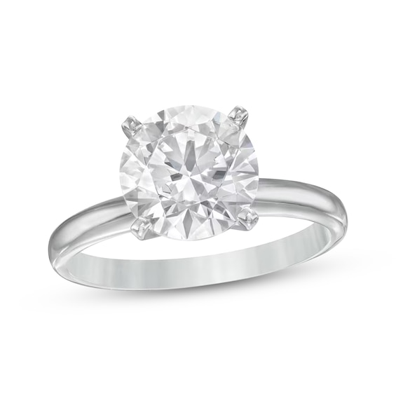 Lab-Grown Diamonds Round-Cut Solitaire Engagement Ring 3 ct tw 14K White Gold (F/SI2)