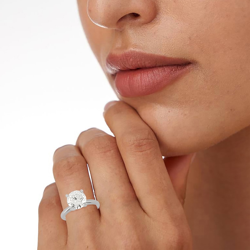 Main Image 5 of Lab-Grown Diamonds Round-Cut Solitaire Engagement Ring 3 ct tw 14K White Gold (F/SI2)