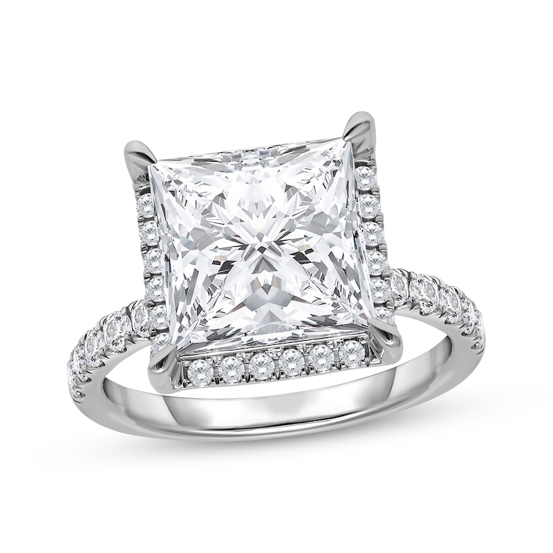 Main Image 1 of Adore Lab-Grown Diamonds Princess-Cut Halo Engagement Ring 5-1/2 ct tw 14K White Gold