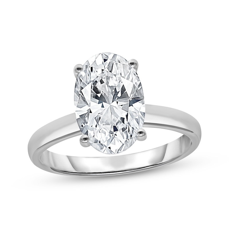 Main Image 1 of Lab-Grown Diamonds Oval-Cut Solitaire Engagement Ring 3 ct tw 14K White Gold (F/SI2)