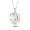 Thumbnail Image 2 of Heart-Shaped Mother-of-Pearl Locket Necklace Sterling Silver 18"