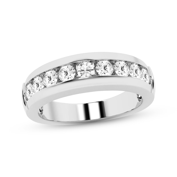 Adore Lab-Grown Diamonds Men's Nine-Stone Wedding Band 1 ct tw 14K White Gold
