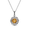 Thumbnail Image 2 of Citrine Flower Necklace & Stud Earrings Gift Set Sterling Silver