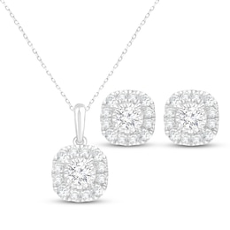 KAY Lab-Grown Diamonds Halo Gift Set 1 ct tw 10K White Gold