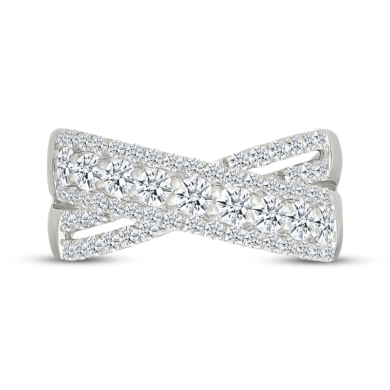 Main Image 4 of KAY Lab-Grown Diamonds Crossover Fashion Ring 1 ct tw 10K White Gold