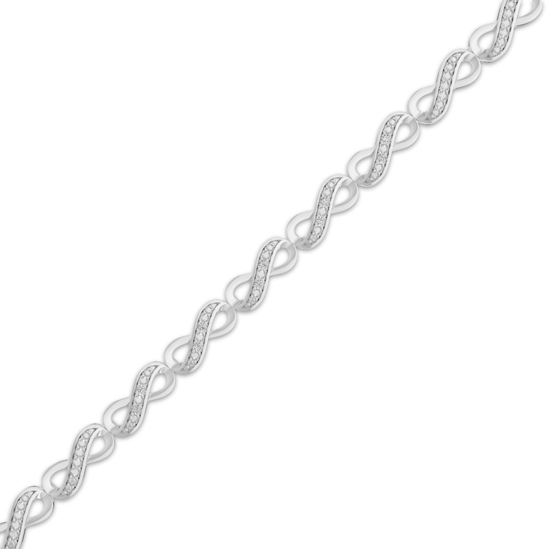 Main Image 2 of Diamond Accent Infinity Link Bracelet Sterling Silver 7.25"