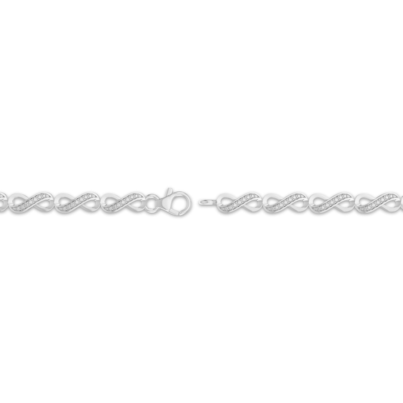 Main Image 3 of Diamond Accent Infinity Link Bracelet Sterling Silver 7.25"