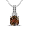 Thumbnail Image 1 of Cushion-Cut Garnet & White Topaz Milgrain Necklace Sterling Silver 18"