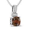 Thumbnail Image 2 of Cushion-Cut Garnet & White Topaz Milgrain Necklace Sterling Silver 18"