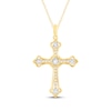 Thumbnail Image 1 of Diamond Flared Cross Necklace 1/6 ct tw 10K Yellow Gold 18"