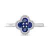 Thumbnail Image 3 of Blue & White Lab-Created Sapphire Clover Ring Sterling Silver