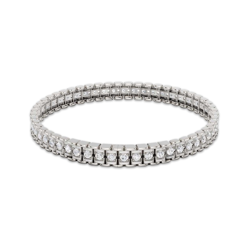 Main Image 1 of KAY Lab-Grown Diamonds Men's Link Bracelet 5 ct tw Sterling Silver 8.55"