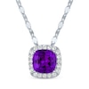 Thumbnail Image 2 of Cushion-Cut Amethyst & White Lab-Created Sapphire Gift Set Sterling Silver