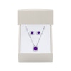 Thumbnail Image 4 of Cushion-Cut Amethyst & White Lab-Created Sapphire Gift Set Sterling Silver