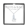 Thumbnail Image 1 of Cowgirl Boot Necklace with Diamond Accents Sterling Silver 18"