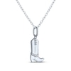 Thumbnail Image 3 of Cowgirl Boot Necklace with Diamond Accents Sterling Silver 18"