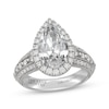 Thumbnail Image 1 of Neil Lane Artistry Heritage Pear-Shaped Lab-Grown Diamond Halo Engagement Ring 4 ct tw Platinum