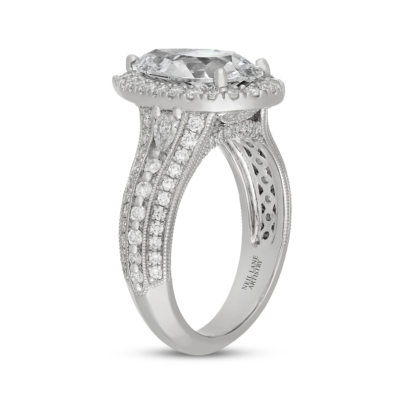 Main Image 2 of Neil Lane Artistry Heritage Pear-Shaped Lab-Grown Diamond Halo Engagement Ring 4 ct tw Platinum