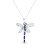 Thumbnail Image 2 of Marquise-Cut Lab-Created Alexandrite & Lab-Created Sapphire Dragonfly Necklace Sterling Silver 18"