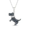 Thumbnail Image 1 of Black & White Diamond Dog Necklace 1/10 ct tw Sterling Silver 18"