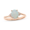 Thumbnail Image 1 of Oval-Cut Opal & Diamond Ring 1/15 ct tw 10K Rose Gold