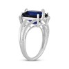 Thumbnail Image 2 of Cushion-Cut Blue Lab-Created Sapphire & White Lab-Created Sapphire Swirl Ring Sterling Silver