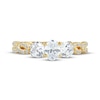 Thumbnail Image 3 of Adore Oval & Round-Cut Diamond Three-Stone Engagement Ring 1-1/4 ct tw 14K Yellow Gold