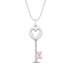 Thumbnail Image 1 of Disney Treasures Minnie Mouse Diamond Key Necklace 1/20 ct tw Sterling Silver & 14K Rose Gold Plating 18"