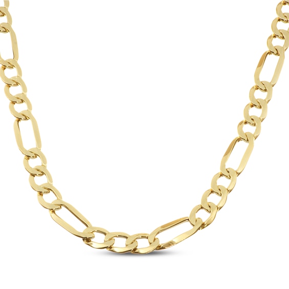 6.1mm Figaro Chain Necklace 14K Yellow Gold-Plated Hollow Sterling Silver 22"