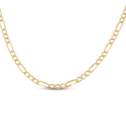 4.7mm Figaro Chain Necklace 14K Yellow Gold-Plated Hollow Sterling Silver 22"