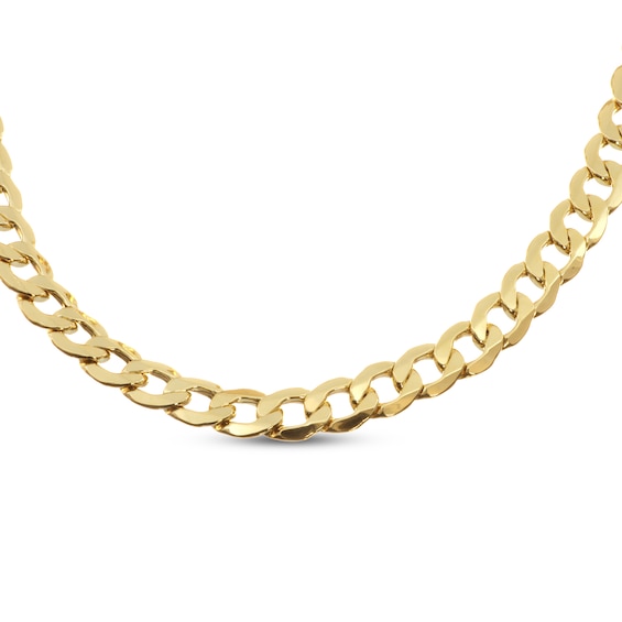 9.3mm Curb Chain Necklace 14K Yellow Gold-Plated Hollow Sterling Silver 24"