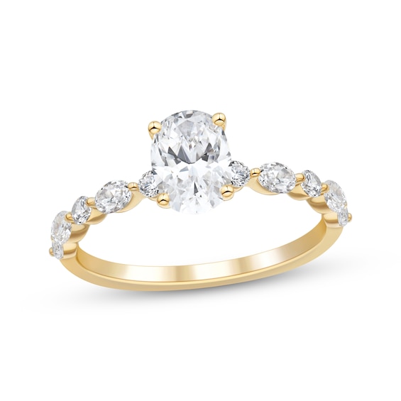Adore Oval-Cut Diamond Engagement Ring 1-1/2 ct tw 14K Yellow Gold