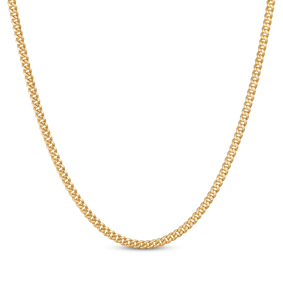 3.75mm Curb Chain Necklace Hollow 10K Yellow Gold 22"