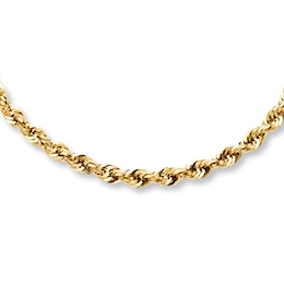 Hollow Rope Necklace 14K Yellow Gold 22&quot;