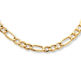 Hollow Figaro Necklace 10K Yellow Gold 22&quot;
