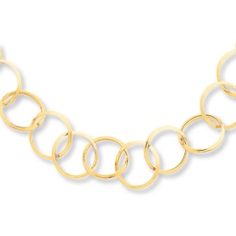Circular Link Bracelet 14K Yellow Gold 7.5&quot; Length