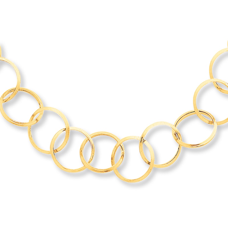 Circular Link Bracelet 14K Yellow Gold 7.5" Length