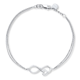 Infinity Heart Bracelet Sterling Silver 7&quot;