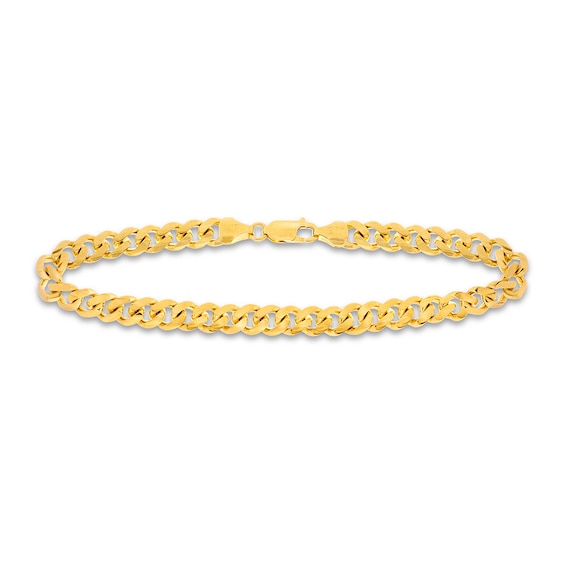 Curb Chain Bracelet Solid 14K Yellow Gold 8.5"