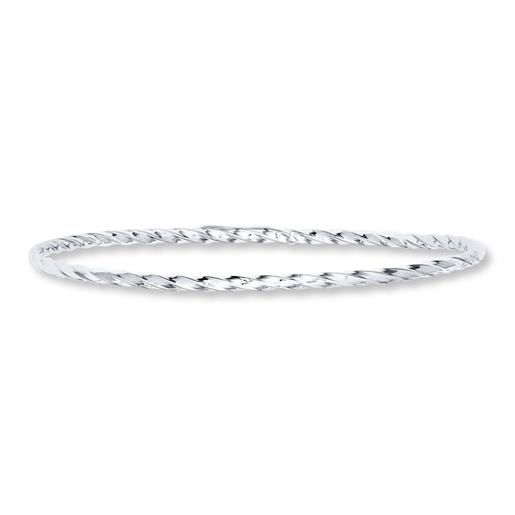 Twist Bangle Bracelet 14K White Gold