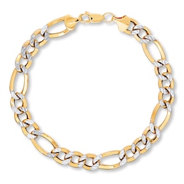 Semi-Solid Link Bracelet 10K Yellow Gold 8&quot;