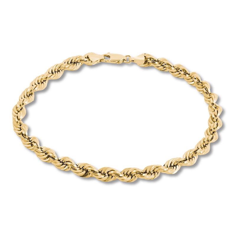 Rope Chain Bracelet 14K Yellow Gold 8" Length
